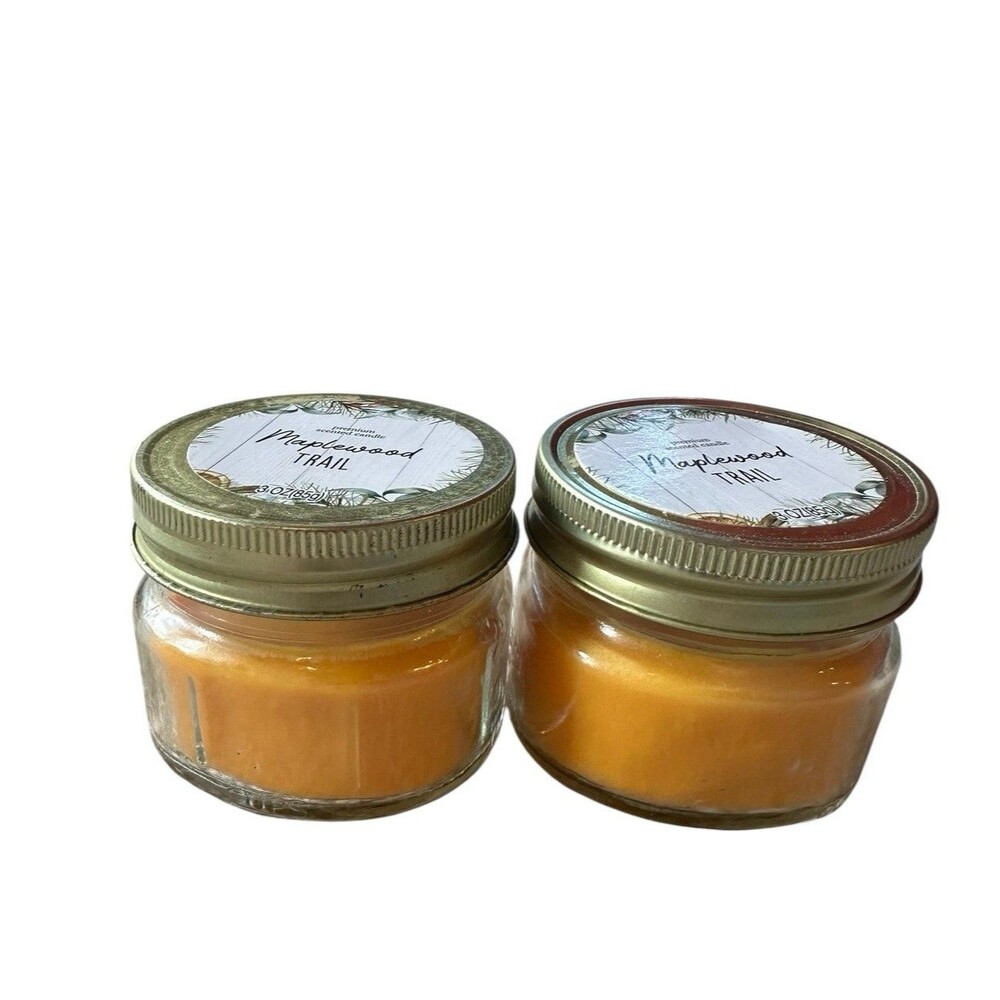 Set of 2 Maplewood Trail Premium Scented Candles 3oz  Mason Jar CVS